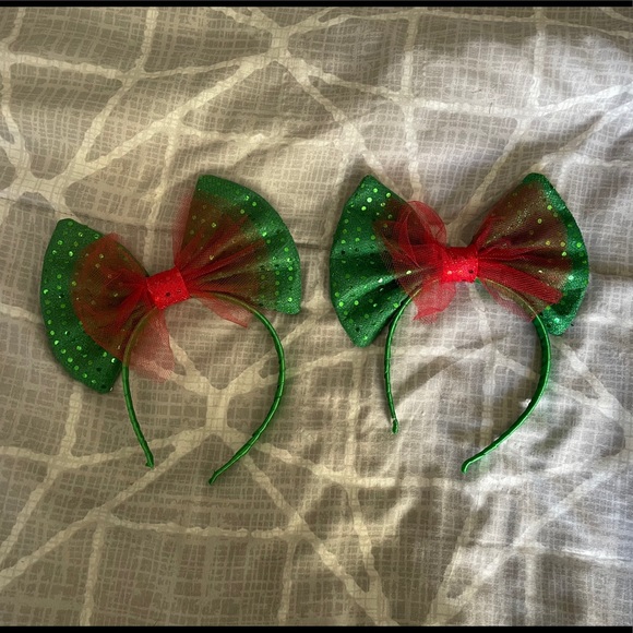 Pair of Two Christmas Bow Headbands - Picture 1 of 4
